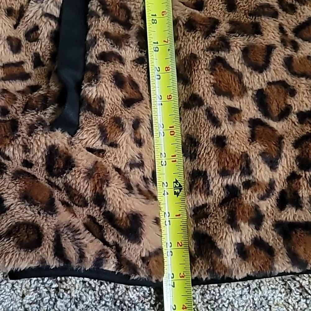 Beauciel vest 3X zip faux fur cabincore baddie animal print - Picture 4 of 13